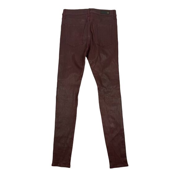 AG Adriano Goldschmied Lamb Leather Farrah Skinny High Rise Leather Pant 26 B79 - Picture 3 of 5